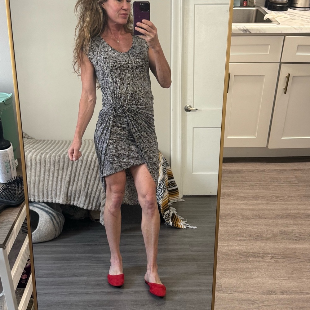 DKNYC Asymmetrical Black and White Dress